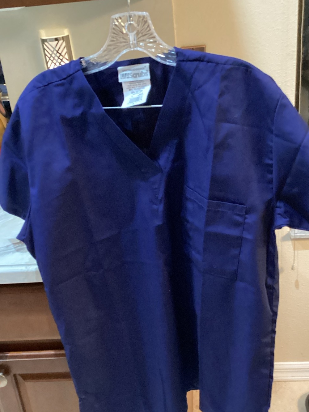 Uniform Advantage Women’s V-neck Medical Scrub Top in Navy Blue